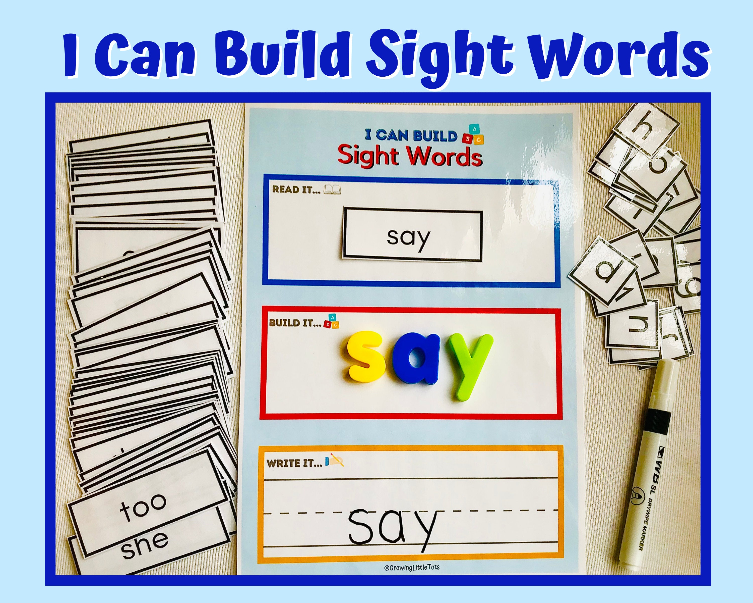 Sight Words Builder | Read, Build and Write Sight Words Activity | Busy Book | Preschool Activity Printable | High Frequency Words