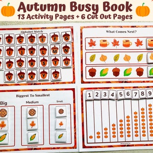 Autumn Busy Book Printable, Toddler Busy Book, Printable Busy Book ...