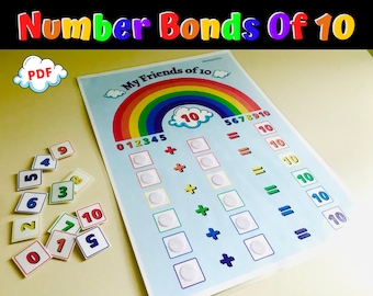 Number Bonds of 10 Worksheet: Homeschool Numeracy Activity (PDF)