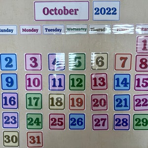 Circle Time Calendar Board Printable, Months of the Year, Days of the ...