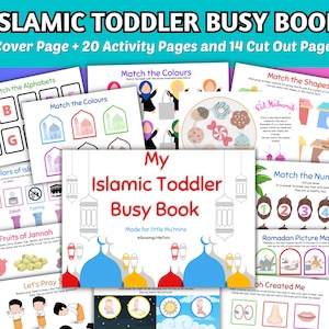 Islamic Toddler Busy Book, Islamic Themed Learning Binder, Ramadan Activities