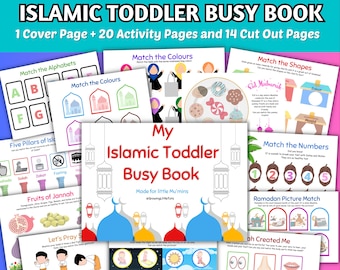 Islamic Toddler Busy Book, Islamic Themed Learning Binder, Ramadan Activities