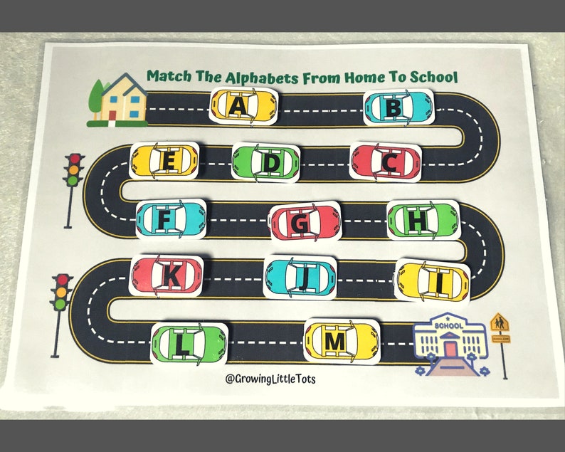 Alphabet Car Matching Activity Car Busy Book Toddler Etsy