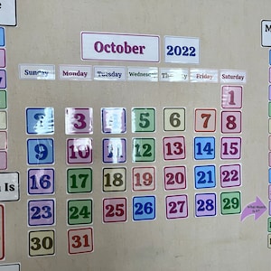 Circle Time Calendar Board Printable, Months of the Year, Days of the ...