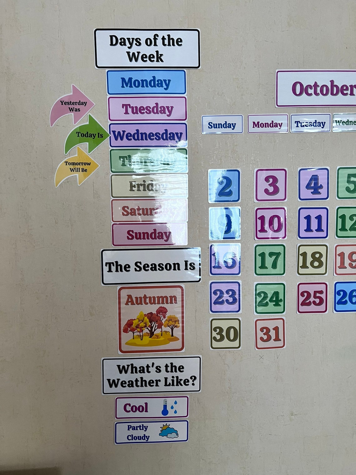 Circle Time Calendar Board Printable, Months of the Year, Days of the ...