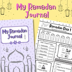 Ramadan Journal for Kids Printable, Ramadan Planner, Ramadan Worksheets, Ramadan Activities, Daily Ramadan Reflection PDF