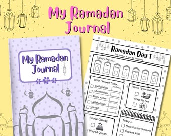Ramadan Journal for Kids Printable, Ramadan Planner, Ramadan Worksheets, Ramadan Activities, Daily Ramadan Reflection PDF