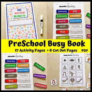 PreSchool Busy Book | Toddler Busy Book | Learning Binder | Activity Book | Pre-School Printables