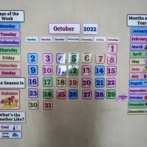 Circle Time Calendar Board Printable, Months of the Year, Days of the ...