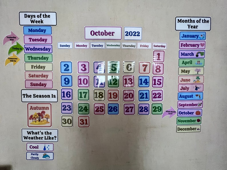Circle Time Calendar Board Printable Months Of The Year Days Of The
