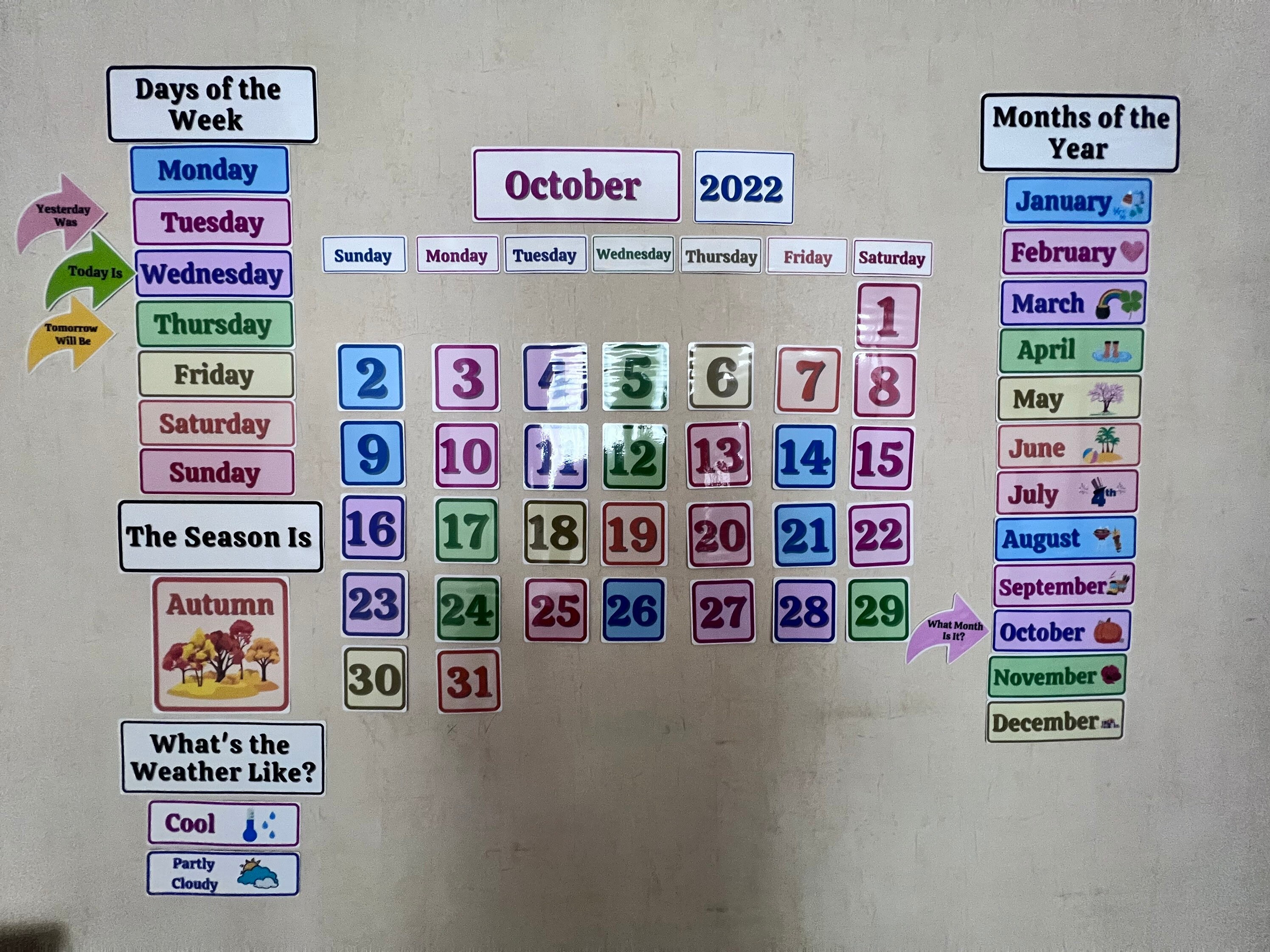 Circle Time Calendar Board Printable Months Of The Year Days Of The