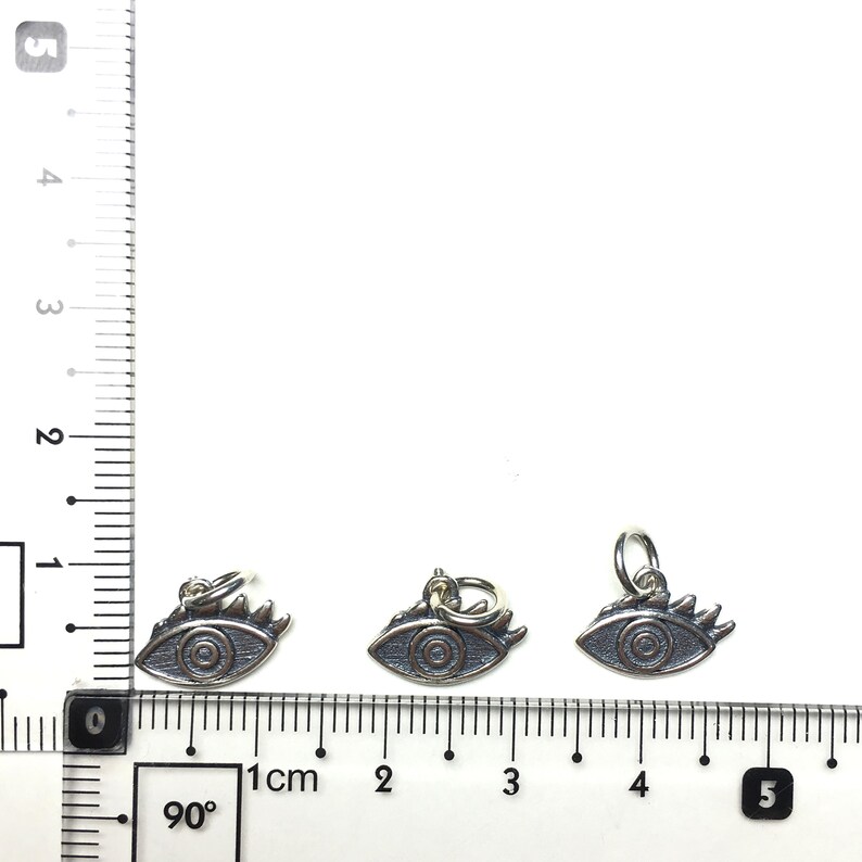 Silver Spacer Bead for Accessories DIY Jewelry Design Making Fashion Pendant 9x12mm 10pcs 925 Sterling Silver Evil Eye Charm DIY Finding