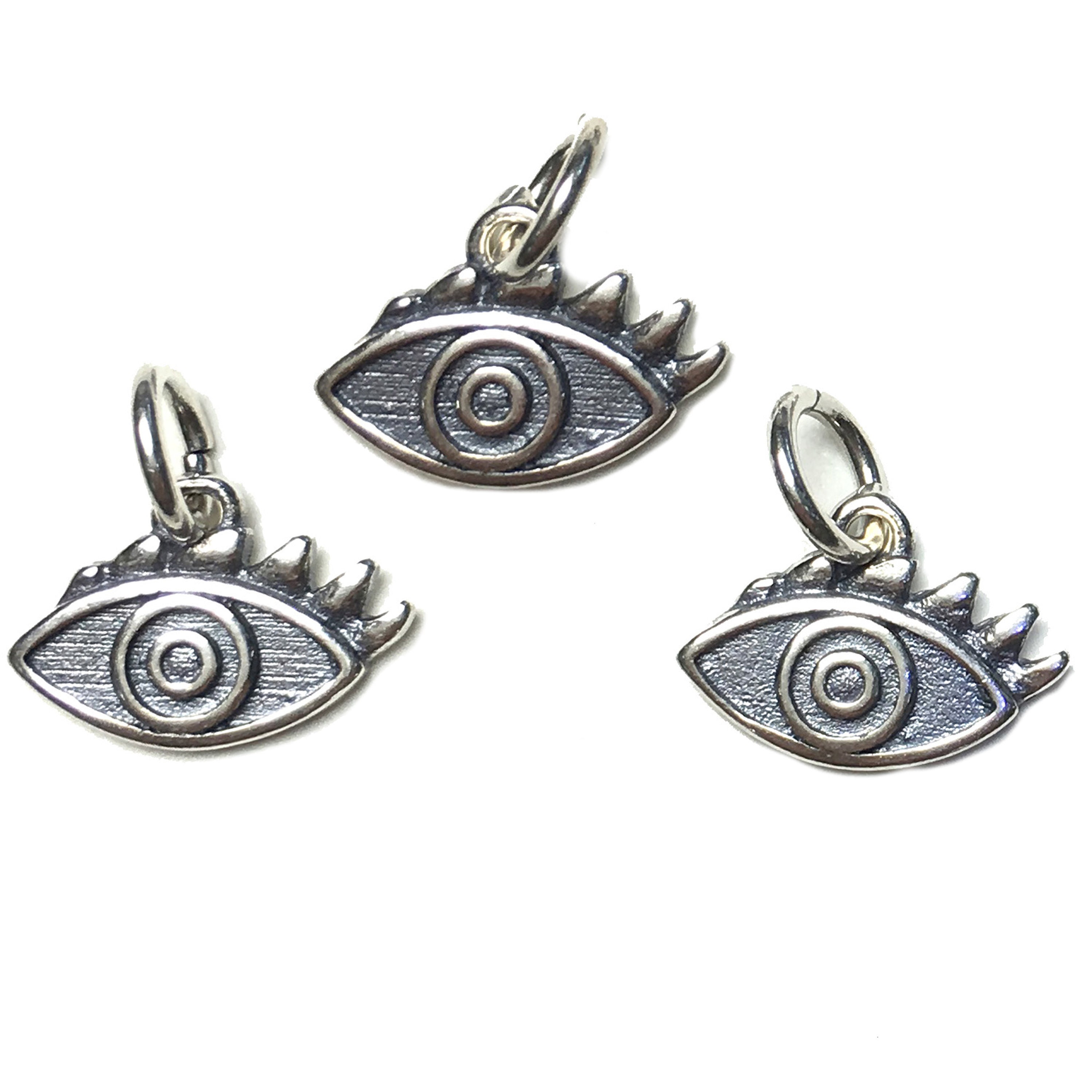 9x12mm 10pcs 925 Sterling Silver Evil Eye Charm DIY Finding Etsy