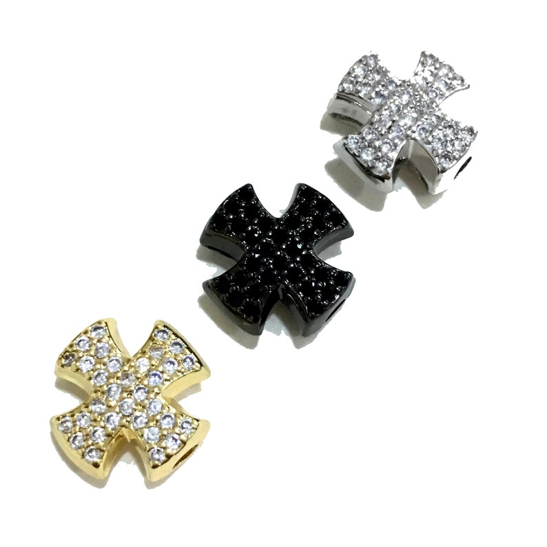 Nickel Free Cubic Zirconia Micro Pave Brass Flower Charm 11.4mm Gold Plated DIY Findings Fashion Pendant Craft Supplies Earring Charm