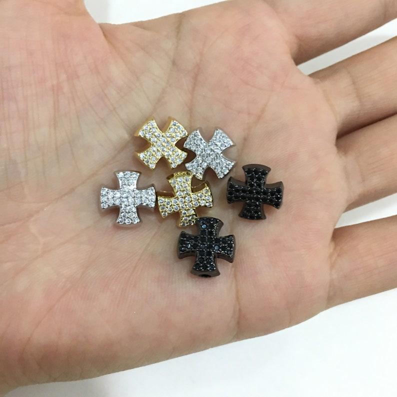 Nickel Free Cubic Zirconia Micro Pave Brass Flower Charm 11.4mm Gold Plated DIY Findings Fashion Pendant Craft Supplies Earring Charm
