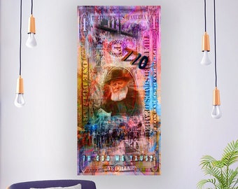 770 Dollar , Lubavitch Rebbe, Chabbad Art, Crown heights, Brooklyn Art, Judaica art, Jewish Art, Plexiglass, Canvas, Wall Art. Original Art