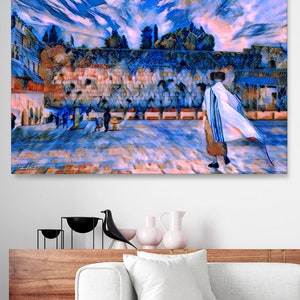 Hasid At the Kotel, Jewish wall art, Jerusalem Kotel, Hasidic Art, Judaica artist, Plexiglass and Canvas print, Original Art ready to hang.