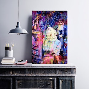 Baba Sali original Art, Torah Reading, Jewish modern Wall Art on Canvas or plexiglass. Unique Jewish Art, ready to hang, Jewish home.