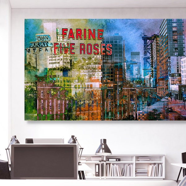 Griffin Town!, Art montréalais, Iconique, Photographie originale sur plexiglas et toile, Photographie d’art, Paysage urbain, Décoration de maison et de bureau