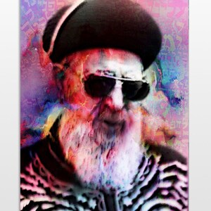 Rav Ovadia Yoseph, Jewish Art on Canavas or plexiglass, Water colour, Judaica art, beautiful, Colourful Art, Modern Art. Original Art
