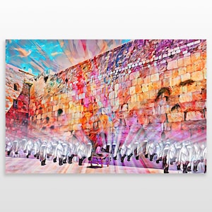 Praying Lights, Jewish wall art, Jerusalem Kotel, Hasidic Art, Judaica artist, Plexiglass and Canvas print, Original Art ready to hang.