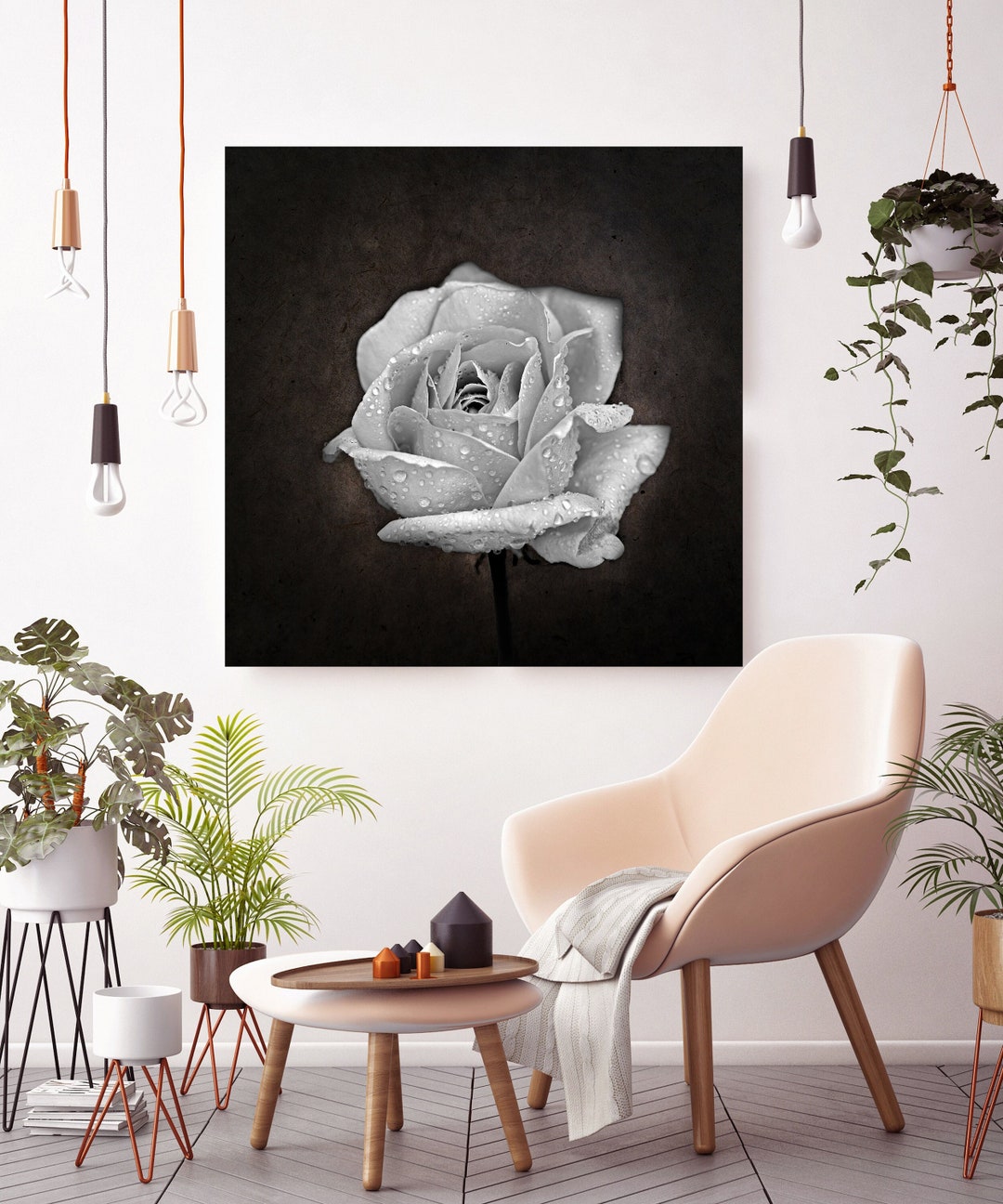 White Rose Flowers, Floral Decor, Floral Wall Art, Canvas Print ...