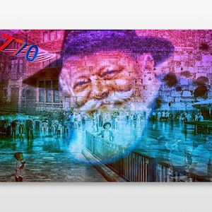 Lubavitch Rebbe, Judaica 770 Art, Jewish modern Wall Art for Jewish home or office, Canvas or plexiglass print, Original Art, Chabad Art