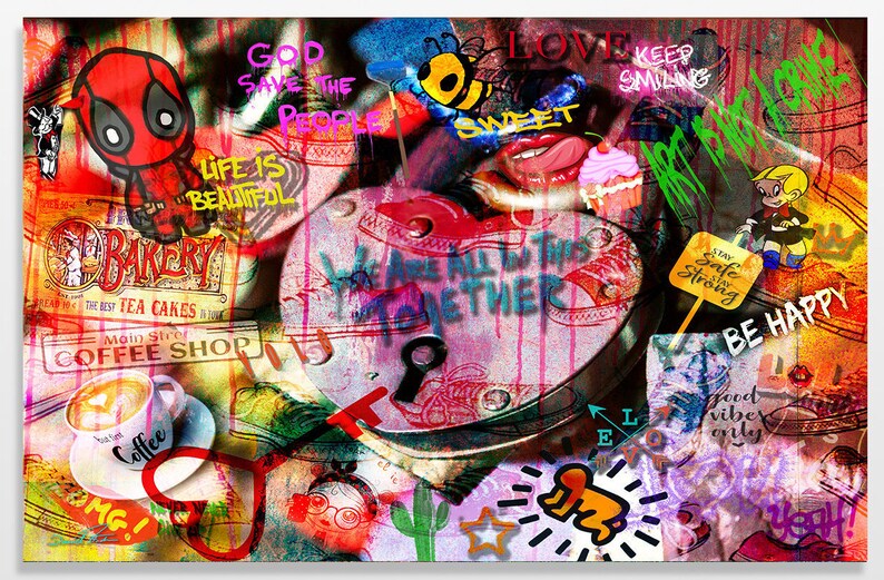 Key To Love, Love Art, Pop Art, Plexiglas art, Canvas Art, Colourful Art, Happy Art, Inspirational, Motivational, unique Art, Beautiful Art image 2
