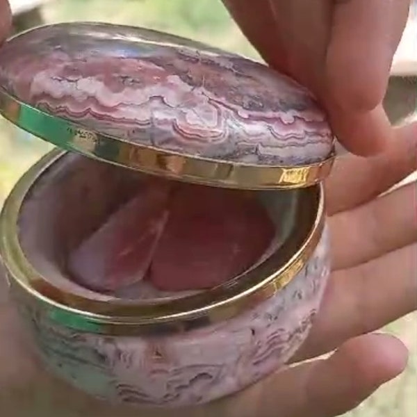 rhodochrosite overa jewelry box made by hand