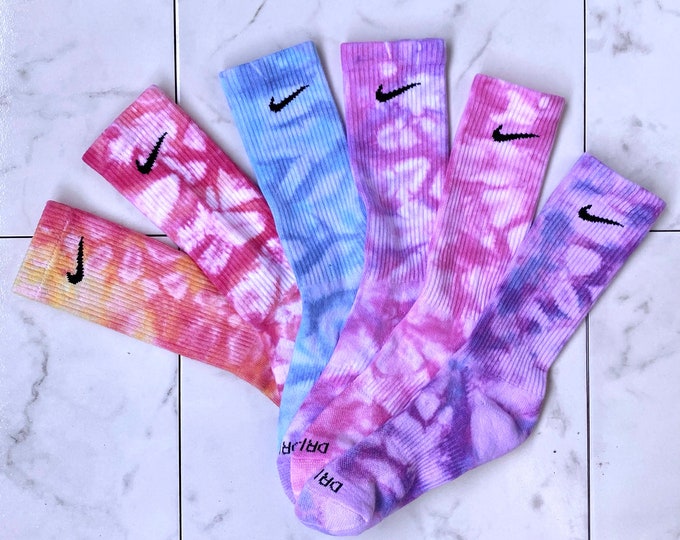 NEW Tiedye Nike Socks in Multiple Colors Custom Tiedye Etsy