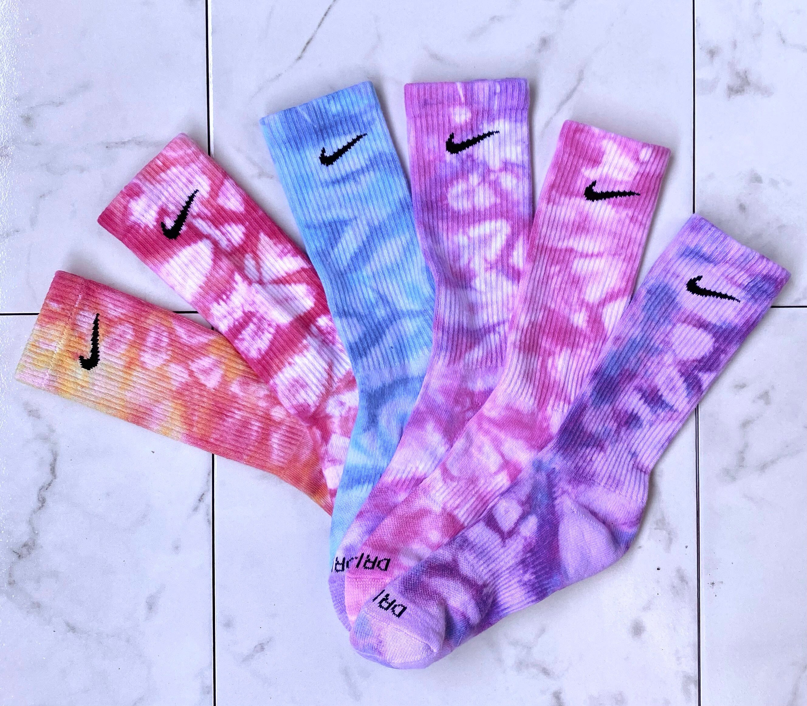 New Tie Dye Nike Crew Socks Custom Tie Dye Nike Socks Etsy