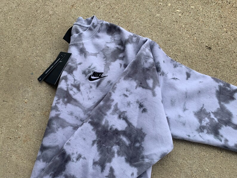 Tie Dye Nike Crewneck in Black and Grey | Nike Hoodie | Tie Dye Sweatshirt 