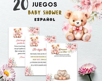 Spanish Baby Shower Games | Teddy Bear Theme (PDF Download)