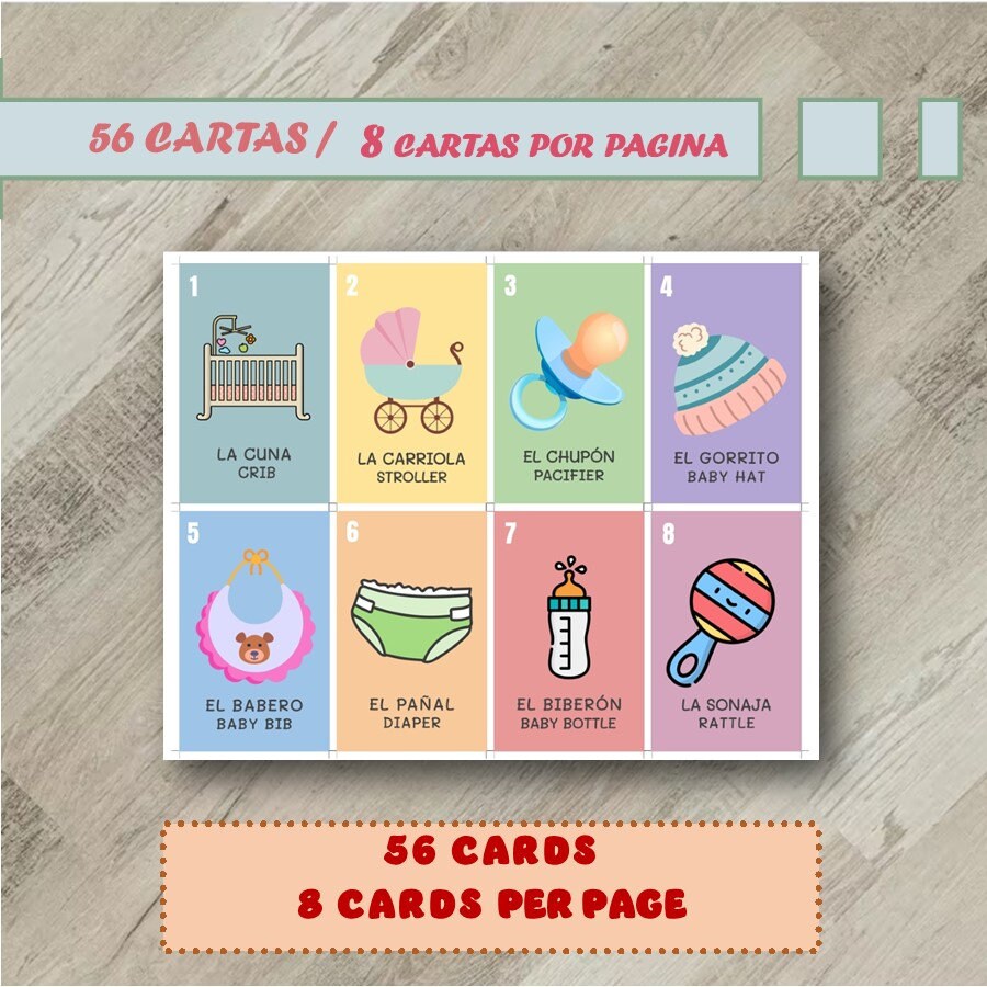 Loteria Baby Shower | Neutral Loteria Baby Shower |english Loteria ...
