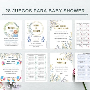 Juegos para baby shower /Game for baby shower Spanish /Baby shower / 28 juegos para baby shower instantánea descarga