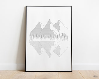 Poster Berge minimalistisch