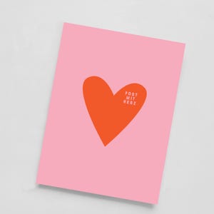 Post mit Herz - Postkarte mit Herz