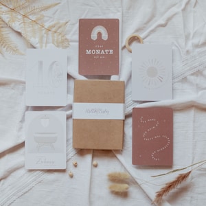 Cartes d'étape pour bébé pour la première année dans un style bohème - 25 pièces