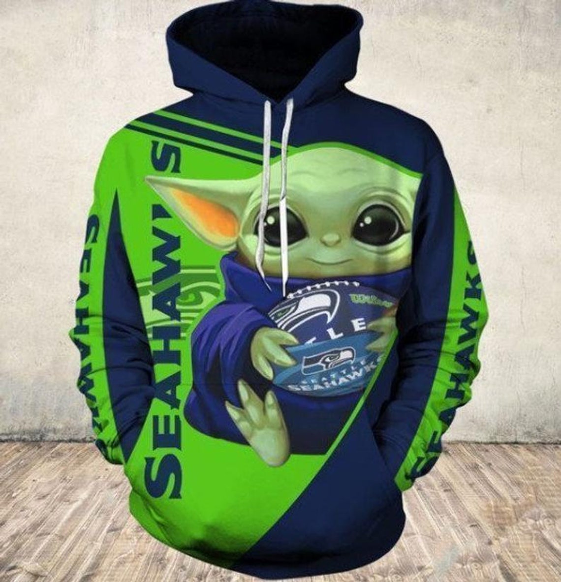 Baby Yoda & Seattle Seahawks sudadera con capucha 3D Unisex - Etsy