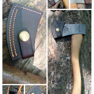 Handmade Leather Sheath for Hultafors- Agdor Small Trekking axe 600g ( 1.35lb) (Sheath Only)