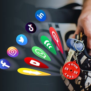 NFC-sleutelhanger sportschool - Digitaal visitekaartje cadeau - link 'Tik om aan te passen'
