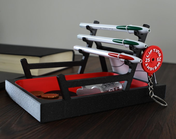 Squat Rack Desk Organizer Gym Catch All Tray, Gift for Powerlifting ...