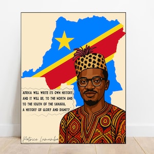 Patrice Lumumba citaten digitale download kunst Pan-afrikanisme kunst aan de muur afdrukbare Patrice Lumumba kunst gratis Congo Afrikaanse geschiedenis Congolese geschenken