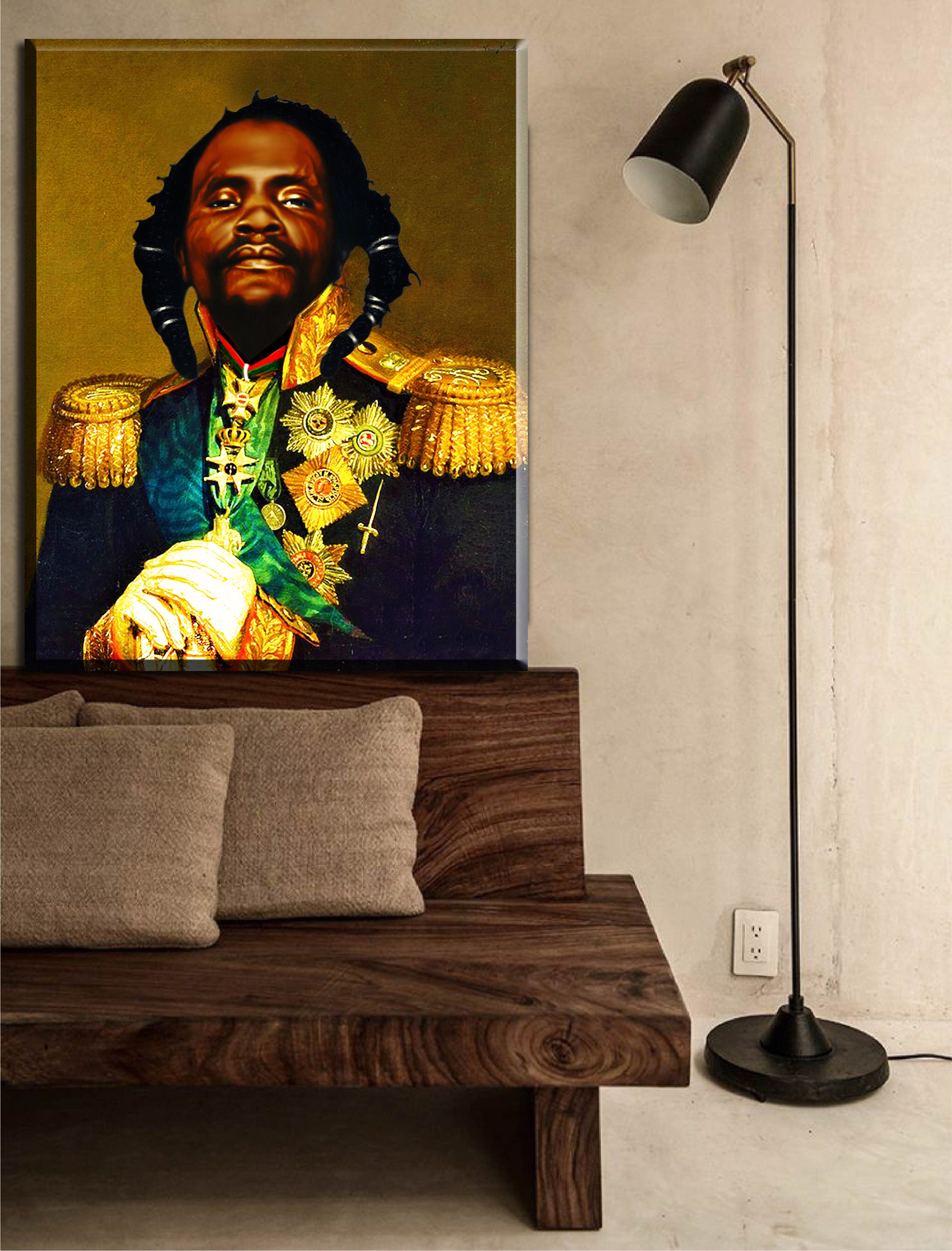 Dedan Kimathi Painting, Maumau Art, Kenyan Art, Rastafari Art, Black