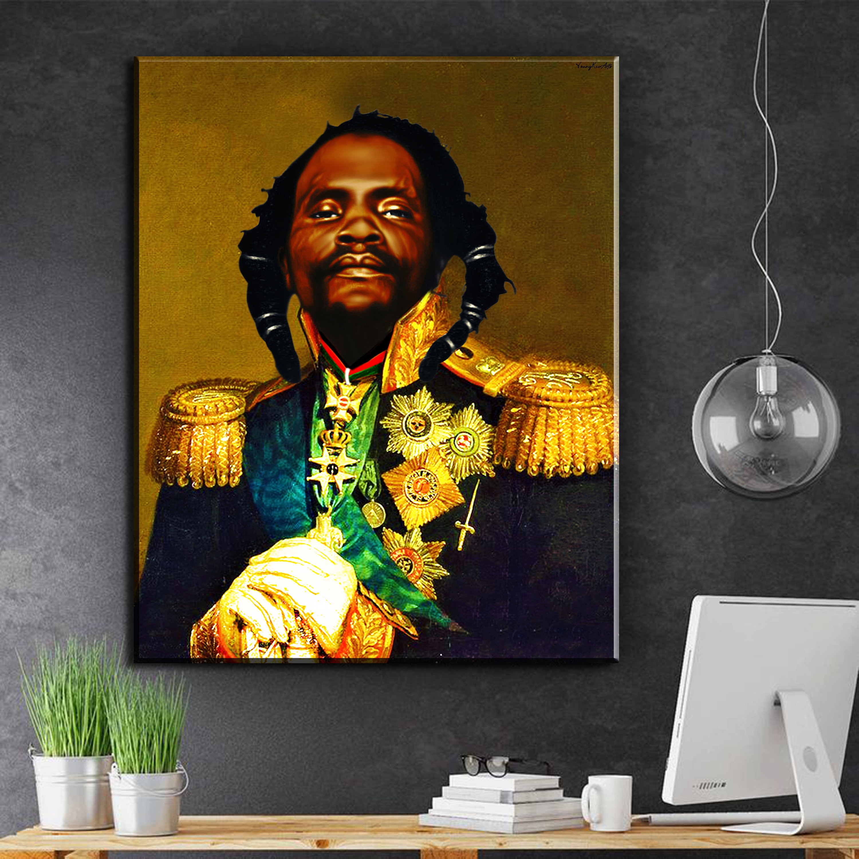 Dedan Kimathi Painting, Maumau Art, Kenyan Art, Rastafari Art, Black
