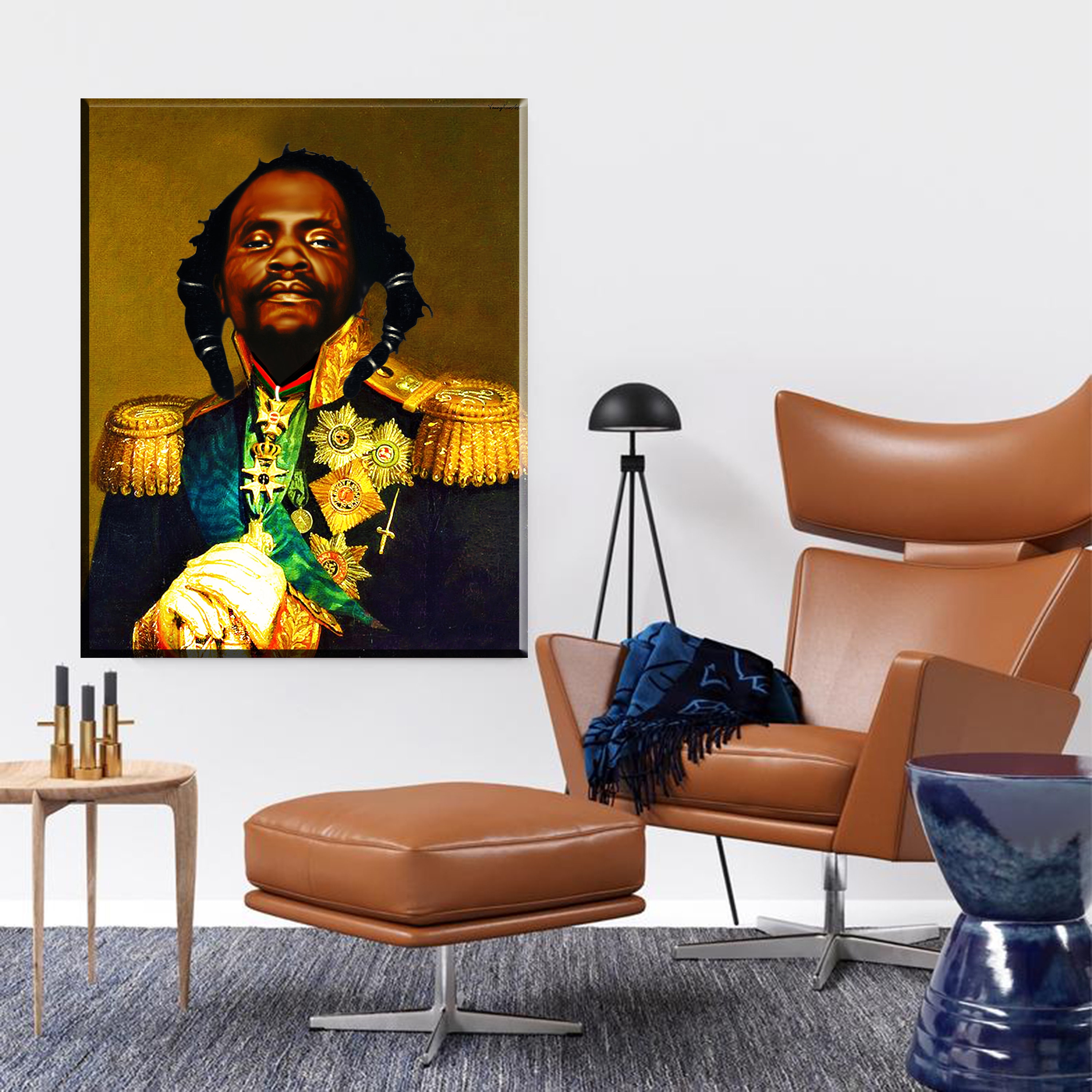 Dedan Kimathi Painting, Maumau Art, Kenyan Art, Rastafari Art, Black