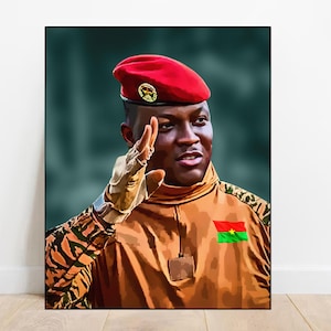 Ibrahim Traore Leinwanddruck Ibrahim Traore Porträt Panafrikanischer Wanddruck Burkina Faso Dekor Afrikanischer Revolutionsführer Burkinabe Geschenke