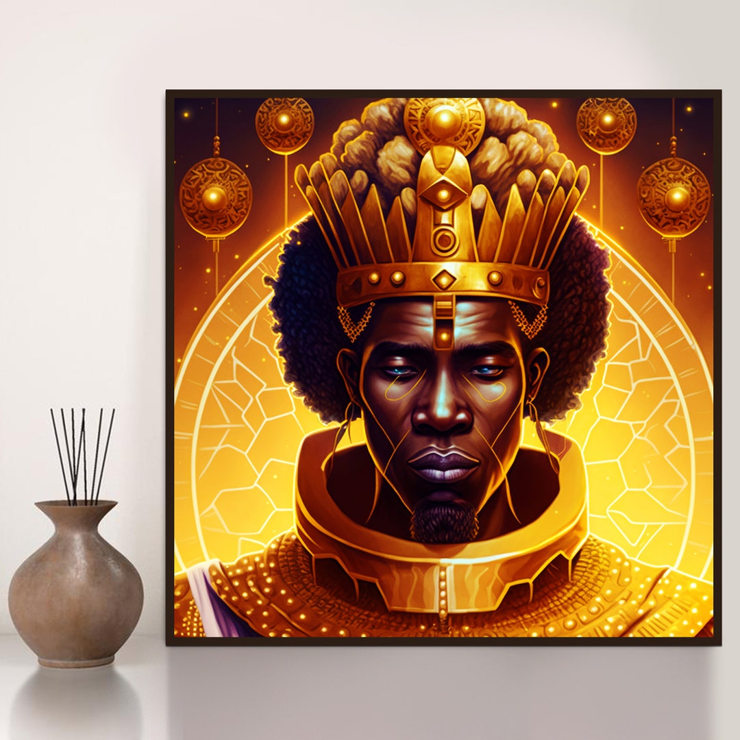 African King Wall Art, Black Man PRINTABLE Art, African Ethnic Art