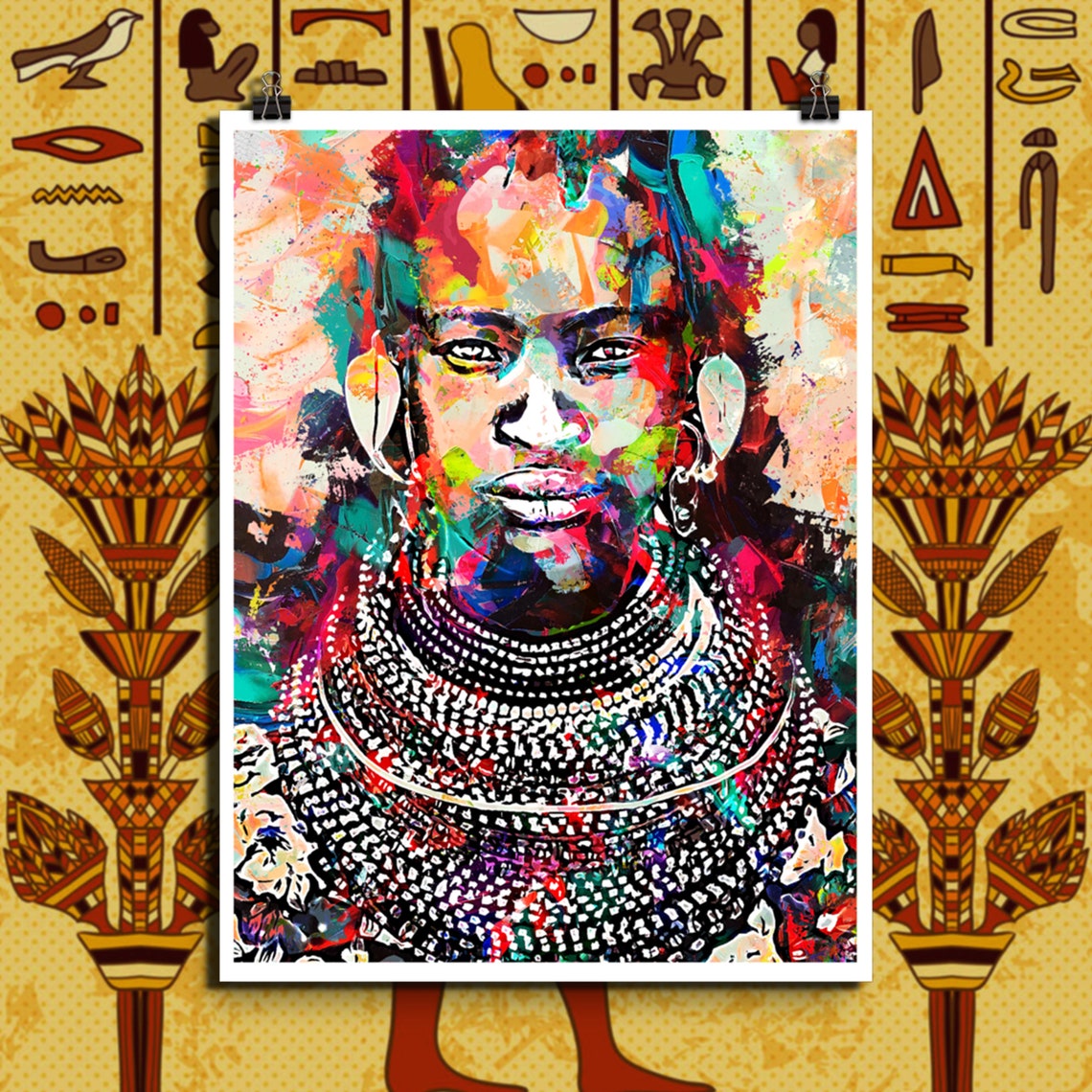 Colorful African Woman Art Maasai Kenyan Art Afrocentric Etsy UK