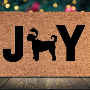 JOY Dog Holiday Doormat Xmas Gift or Christmas Present for image 1